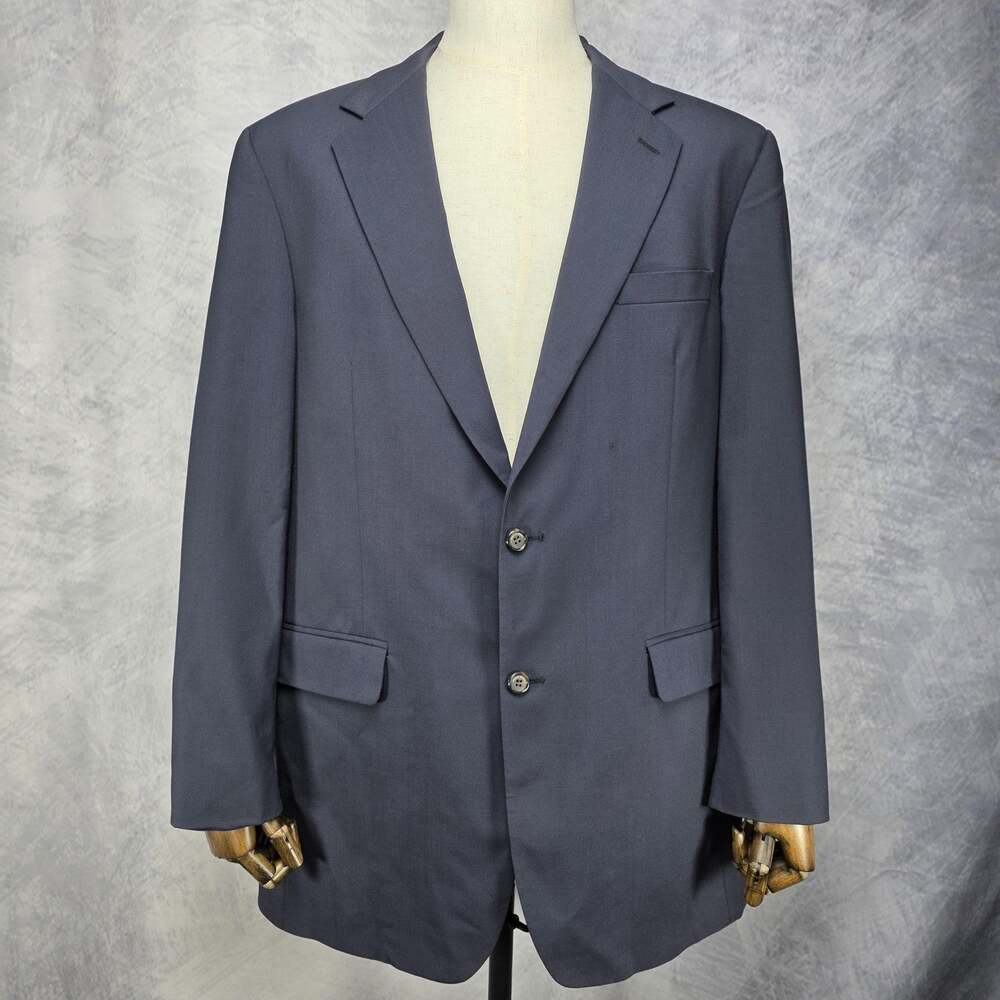 Brooks Brothers Blazer Mens 42L Blue Worsted Wool Two Button Suit Jacket USA